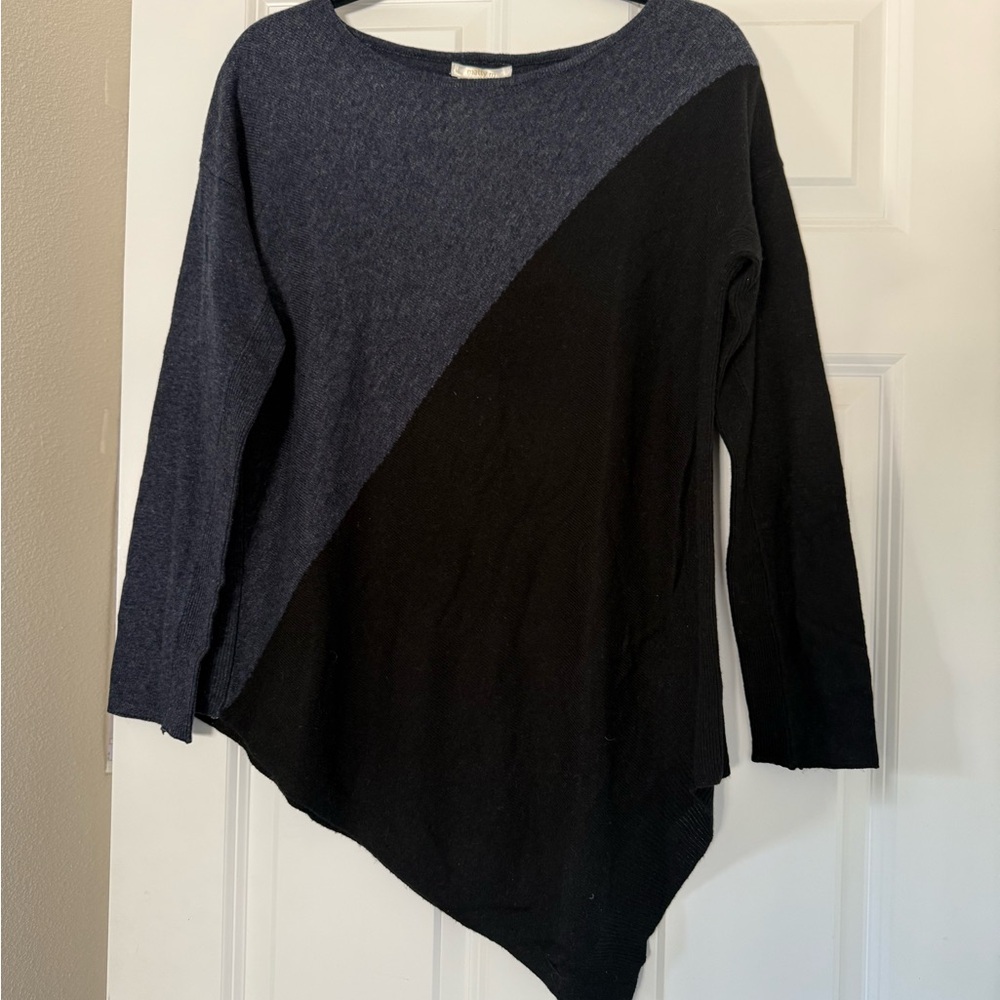 Asymmetrical Black and Blue Sweater